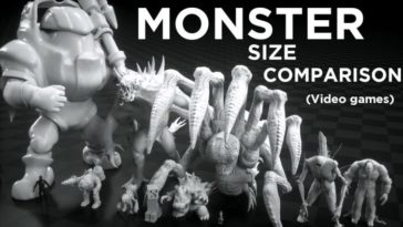 Comparación del tamaño de los de monstruos en los videojuegos
