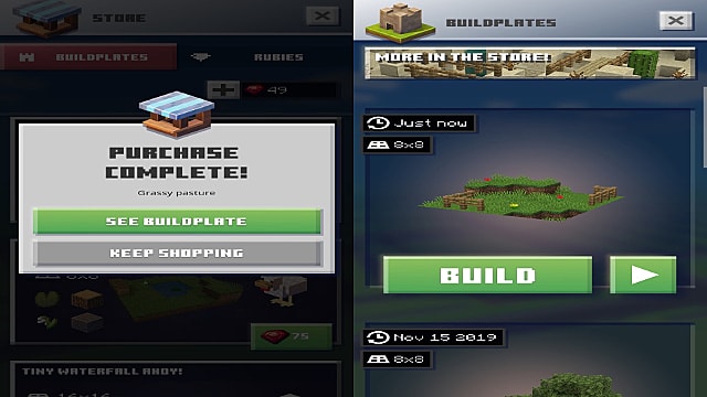 Minecraft Earth buildplate for building a house. 