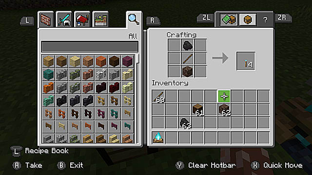 The recipe for crafting a soul torch in Minecraft.