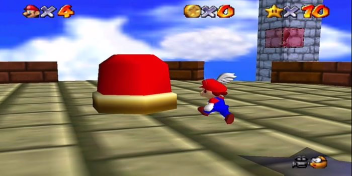 Super Mario 64 - Dónde encontrar el botón rojo y desbloquear los bloques rojos 1