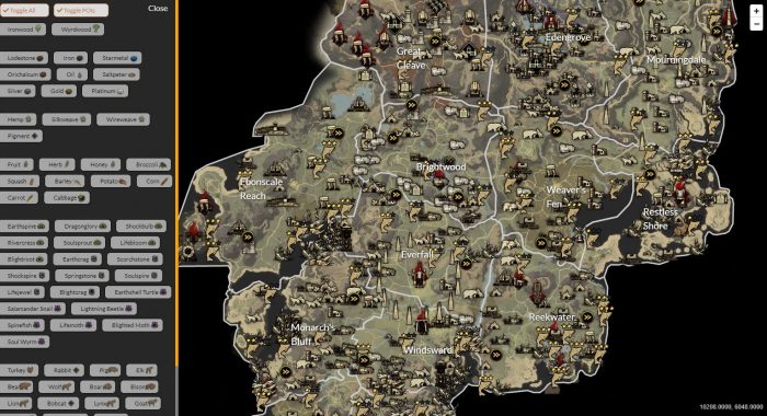 New World - Mapa interactivo