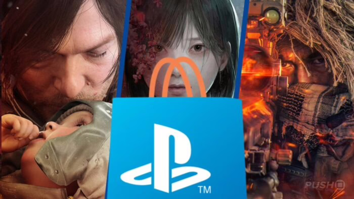 Collage de personajes de videojuegos con logo de PlayStation Store
