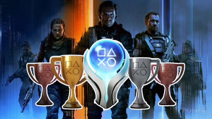 Personajes de Call of Duty con trofeos de PlayStation en primer plano