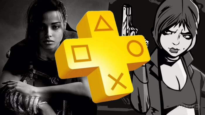 Personajes de videojuegos con el logo de PS Plus en el centro