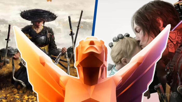 Personajes de videojuegos y trofeo de The Game Awards 2025