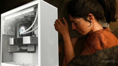 Mujer durmiendo junto a una computadora con ventilador visible