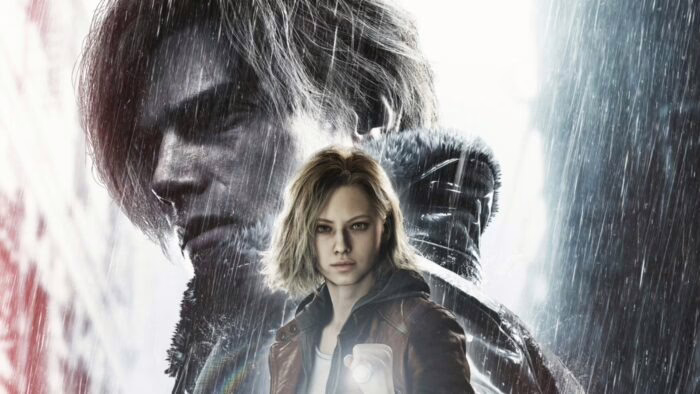 Grace Ashcroft y Leon S. Kennedy en Resident Evil Requiem bajo la lluvia