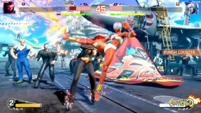 Personajes de Street Fighter 6 luchando con nuevo HUD en pantalla