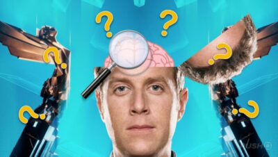 Collage de The Game Awards 2025 con figura central y signos de interrogación