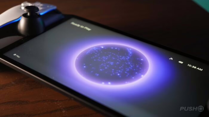 Pantalla de PS5 mostrando modo de bajo consumo junto a un controlador