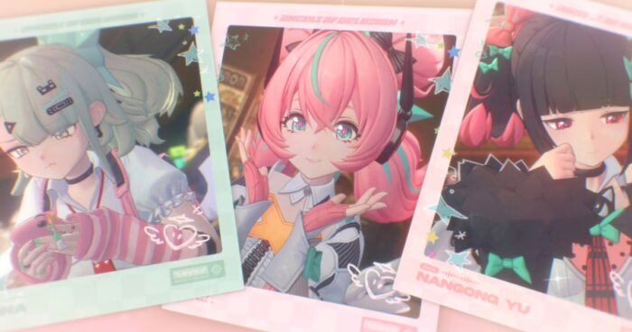 Tres personajes de Zenless Zone Zero en estilo anime con expresiones variadas